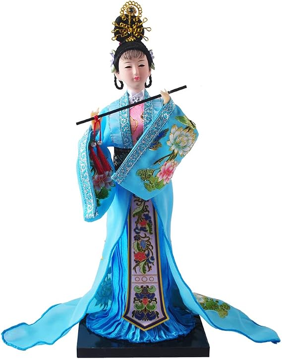 NW 12 Inch Chinese Traditional Handicraft Silk Figurine Collectible Chinese Ancient Character Ornaments for Home Decoration(1805-B)