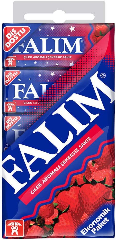 Falim 5 Pack Işıl Strawberry Sugar Free Gum 35 gr - 20 Pieces
