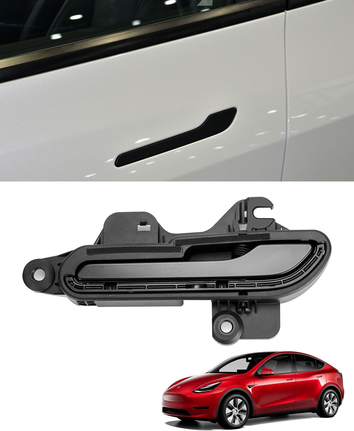 Model Y Door Handle, Exterior Car Door Handle FrontRear Left Driver Side Compatible with Tesla Model 3 2017-2022, Tesla Model Y 2017-2025 OEM 1108183100J, 152811400B