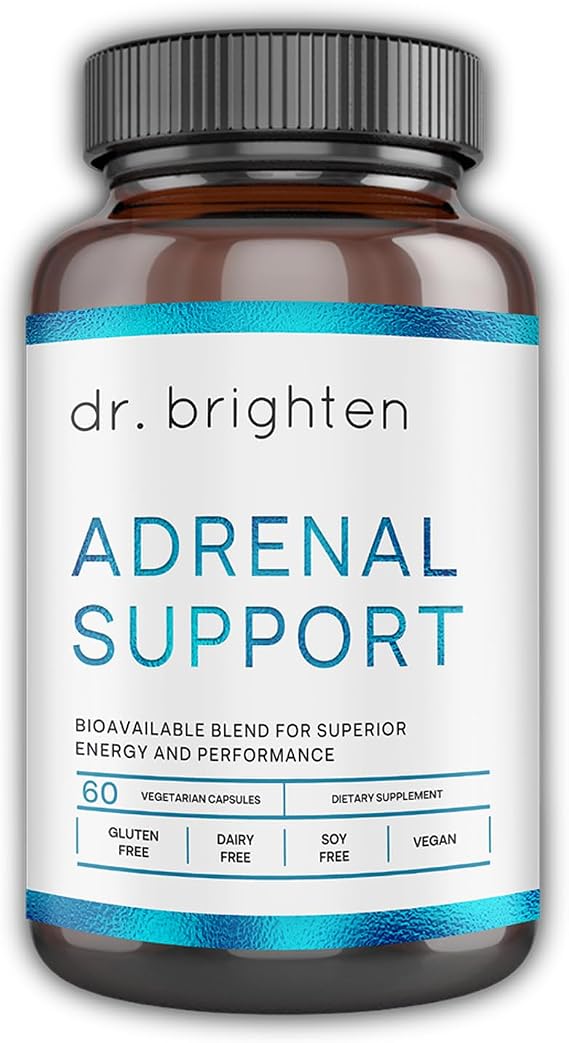 Dr. Brighten Adrenal Support - Dietary Supplement with Ashwagandha to Support Healthy Energy Levels and Stress Response (60 Count)