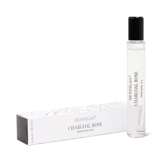 Archipelago Botanicals Charcoal Rose Perfume Oil Rollerball, 0.33 fl oz