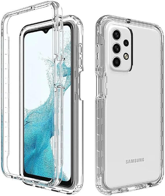 for Samsung Galaxy A23 Case Hybrid Drop Protection Clear Case Heavy Duty Hard Rugged Anti-Slip Bumper Anti-Scratch Armor Protective Phone Cover Transparent