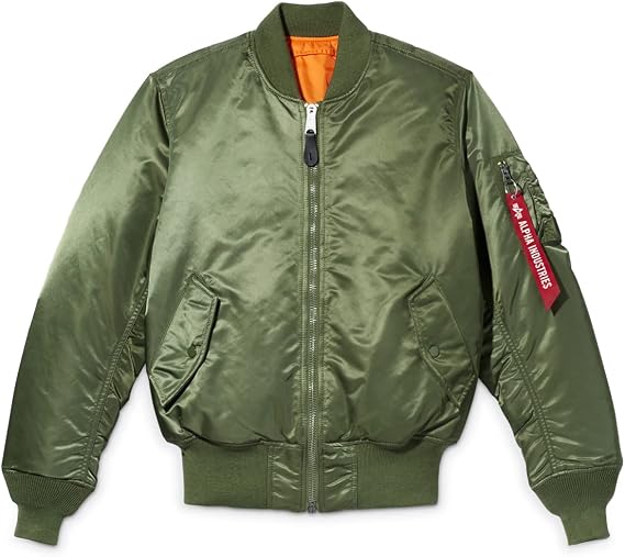 Alpha Industries MA-1 Bomber Flight Jacket - Fighter Pilot Flight Jacket - Sage, 2XL
