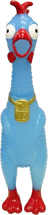 Squeeze Me Rubber Chicken Toy | Screaming Squeaky Chicken for Kids & Dogs | Novelty Prank Gag Gift (1 Pack Glow in The Dark)