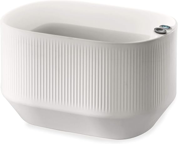 Crescent Garden Modular Trough Planter Box, Self-Watering Pot for Indoor and Outdoor Plants, Modern Planter 20"x14"x12" (Alpine White)
