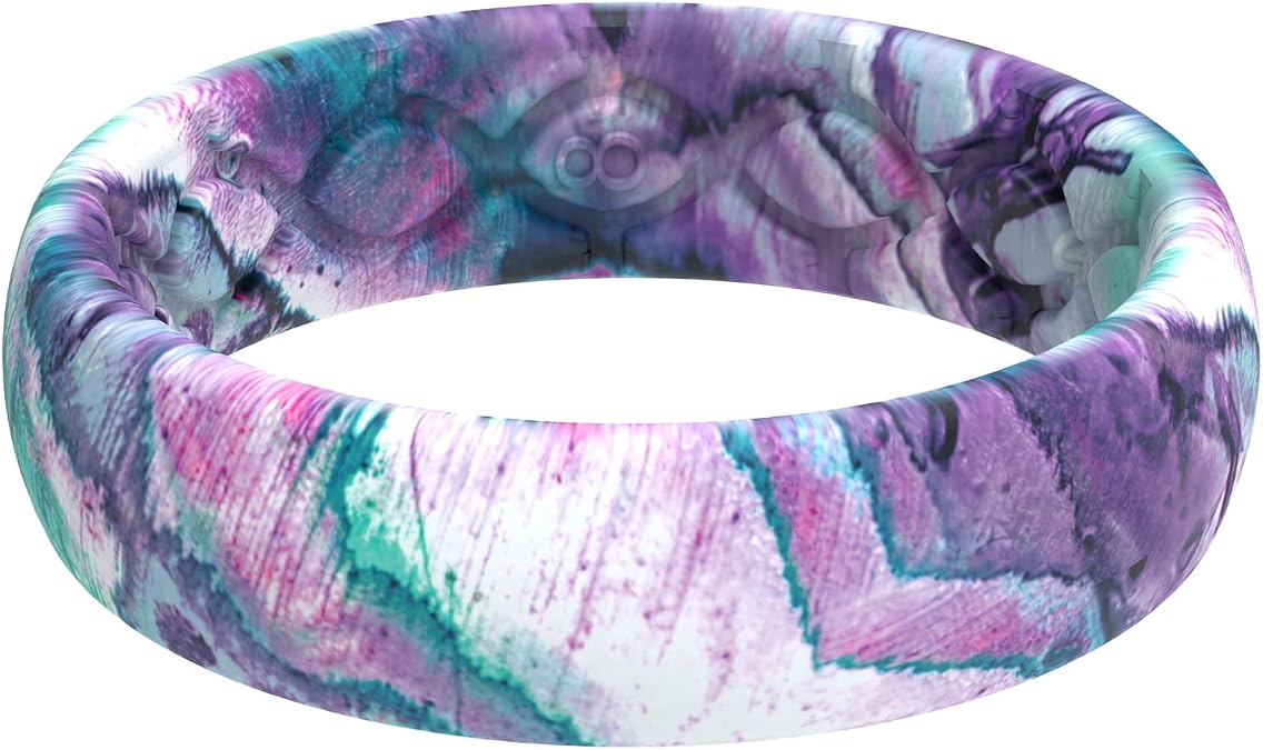 Groove Life Silicone Ring for Women, Breathable Patterned Wedding Band