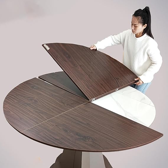 Foldable Folding Table Top Foldable Round Table Top Only, Heavy Duty Solid Wood Circle Folding Table Topper Extender Enlarged with Metal Hardware for Home/Camping/Banquet(140cm(55inch))