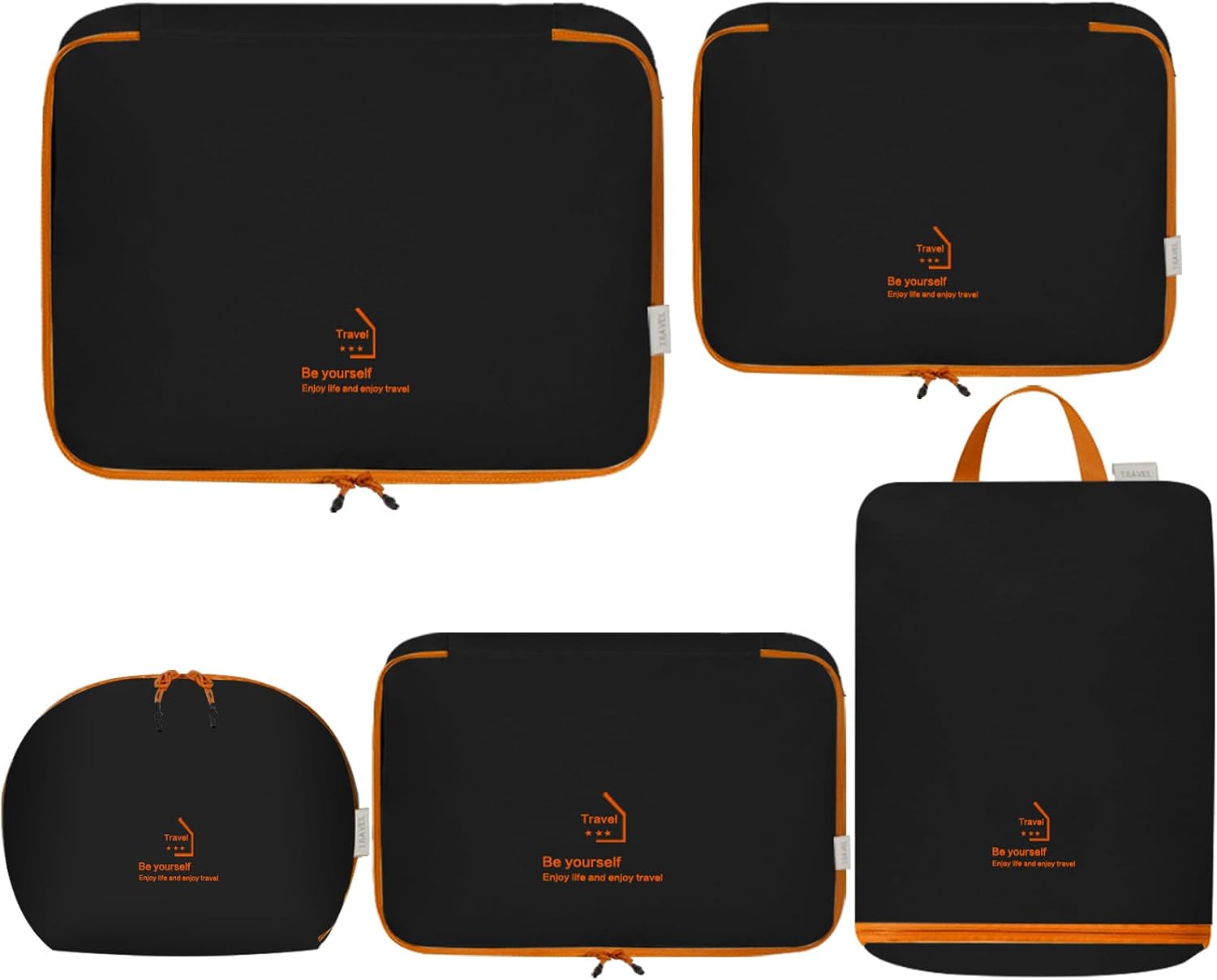 5 Teilige Packing Cubes Wasserdicht PackwüRfel Koffer Organizer SetTravel Essentials Kofferorganizer FüR HandgepäCk Koffer und Rucksack (Schwarz)