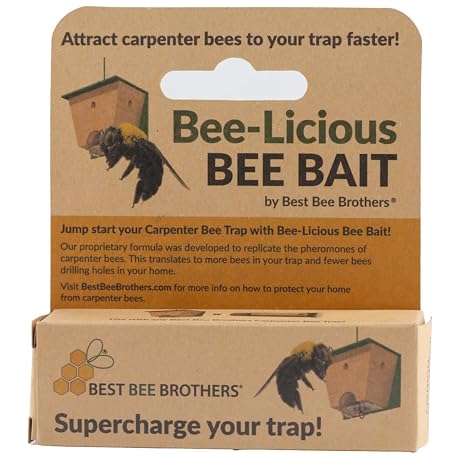 Best Bee Brothers Carpenter Bee Bait, 10 mL Squeeze Tube | Bee-Licious Concentrated Pheromone-Mimicking Formula for Outdoor Carpenter Bee Traps with Dime-Size Application