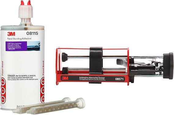 3M Panel Bonding Adhesive, 08115, OEM Recommended, Two-Part Epoxy Manual Cartridge Applicator, 08571, Accurately Dispense Materials, Steady Application, 200 ml