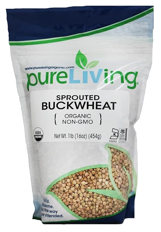 Pure Living Organic Sprouted Buckwheat, 16 oz (454 g)