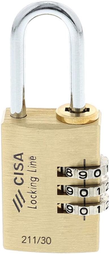 CISA 121190300 Combination Padlock, Brass, 30 mm