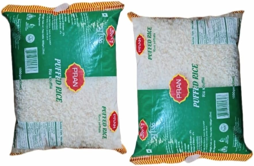 x2 Pran Murmura Mamra Puffed Rice 1000g each pack Total 2kg