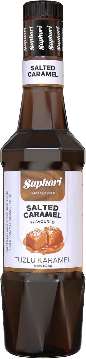 Saphori Kokteyl Şurubu Kahve Şurubu 700 ML Aroma, Tatlandırıcı şurup, Gazlı içecekler ve Çaylar İçin Aroma verici Tuzlu Karamel