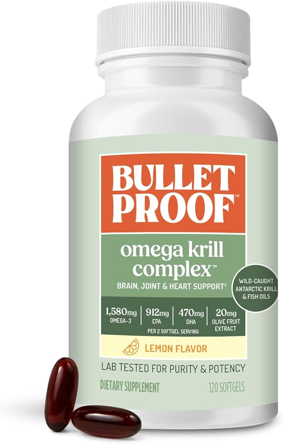 Bulletproof Omega Krill Complex Softgels, Lemon Flavor, 120 Count