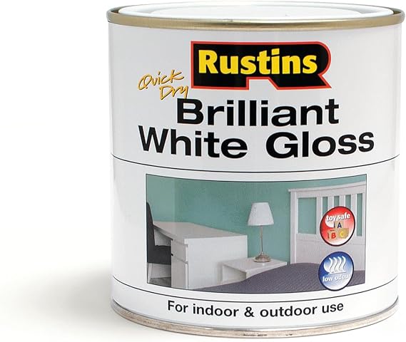 Rustins Quick Dry Brilliant White Gloss Paint 250ml