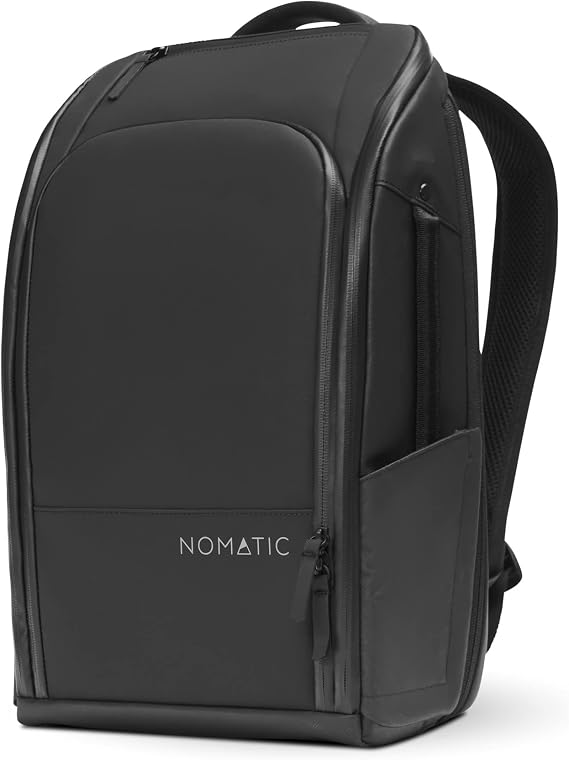 NOMATIC 14L Backpack - Work Backpack for Men and Women - Black | Everyday Pack, Water Resistant Daypack, 15" Laptop Sleeve, Expandable 14L-17L Travel Pack, 2 Water Bottles Pockets