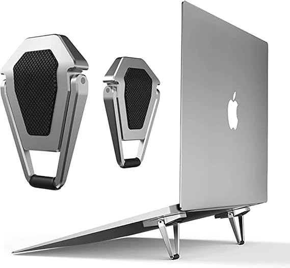 Portable Invisible Laptop Stand - 2PCS zinc Alloy Laptop mini Stand Heat Dissipation pad, Laptop Lifter Suitable for 12-20 inch Laptop
