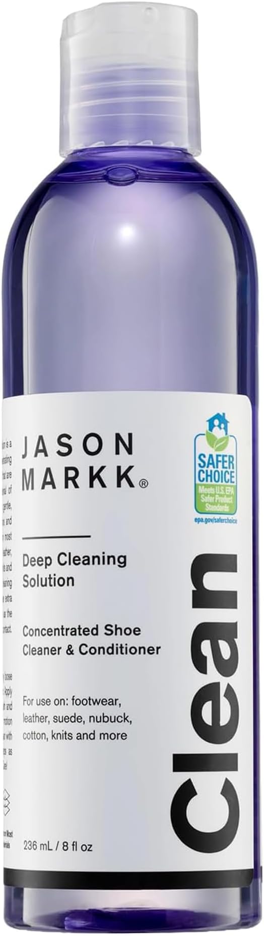 Jason Markk Deep Cleaning Solution, Shoe Cleaner, Cleans & Conditions, Sneaker Care, Ideal for Footwear, Safe for Leather, Suede, Nubuck, Cotton, Knits, 8oz