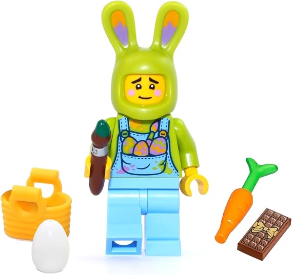 LEGO Holiday Minifigure - Easter Bunny with Accessories (Egg, Basket, Paint Brush, Carrot, and Chocolate Bar)