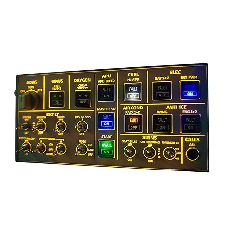 YounggDiy Flight Simulator Control Panel Kit, Home Cockpit A106 Light OVHOverhead-Panel Compatible with Windows Games, Supports Major Airplane Models (3.0 Version)