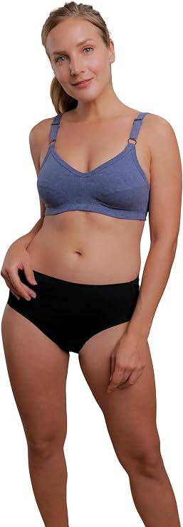 Cottonique 100% Organic Cotton Women's Latex-Free Waist Brief (2/pack | Black)