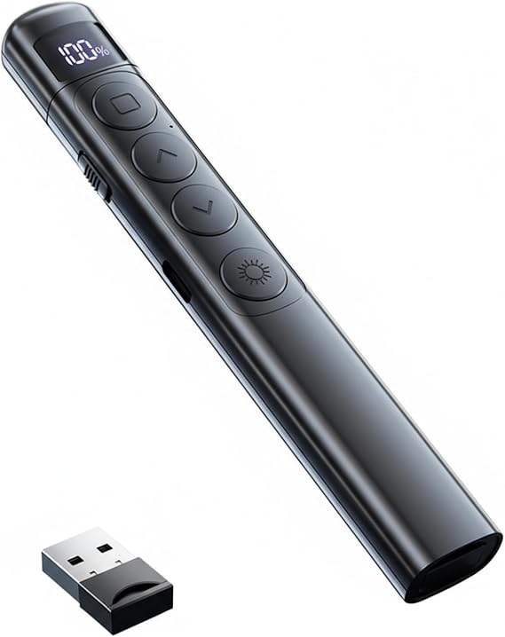 New 2.4GHz Presentation Clickers, Clicker for Powerpoint with Digital Display Hyperlink Control, Presenter PPT Clicker 330FT/100M, Powerpoint Presentation Clickers for Classroom, Office, Meeting