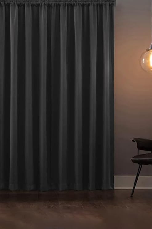 ÖZENEV Blackout Lightproof Background Curtain Smoked Pleat-Free Extraphore Dimming Sunshade 100x250