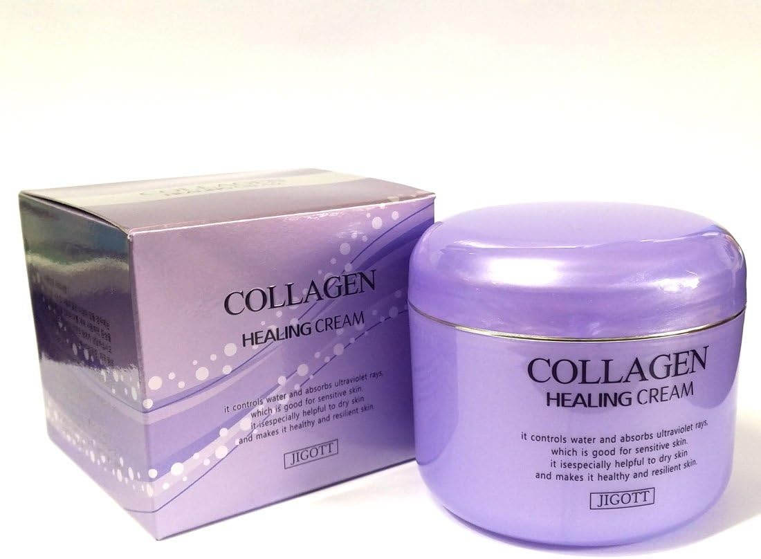 JIGOTT Collagen Healing Cream, 3.5 oz 100 g, Collagen Healing Cream, 3.5 oz 100 g, Moisturizing, Nutrition, Korean Cosmetics, Moisturizing, Nourishing, Korean Cosmetics 1EA