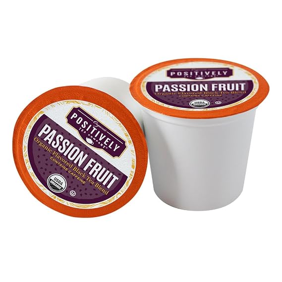 Positively Tea, Organic Passion Fruit Black Tea, K-Cup Compatible, 24 Pods
