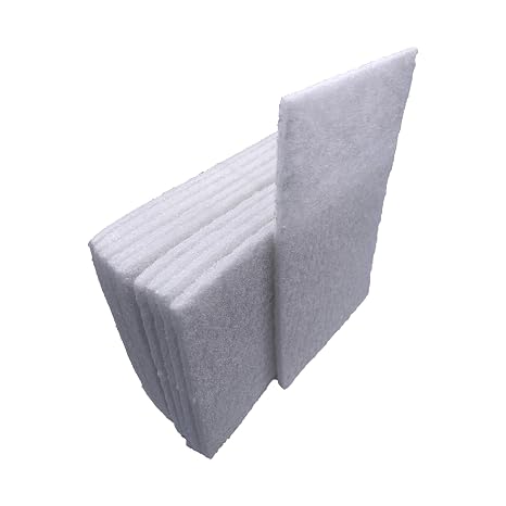 VSM 10-Pack: 6" x 9", White - Fine, Non-Woven Hand Pad, Rust and Oxidation Resistant, Multipurpose Abrasive Scrub Pad for Finishing and Cleaning