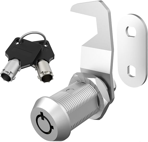 1 Pack Toolbox Locks with Keys, Hook Cam, 1-1/8" Cam Lock Keyed Alike, Cabinet Locks Tool Box Lock Fits for Mailbox RV Storage Door, Zinc Alloy