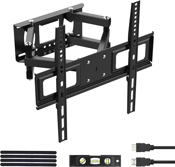 GRIFEMA Swivel Tilt TV Wall Bracket for 26 to 65 Inch TVs | Extendable Slim Wall Mount with HDMI Cable, up to 35kg, Max VESA 400x400mm, for Flat and Curved TVs