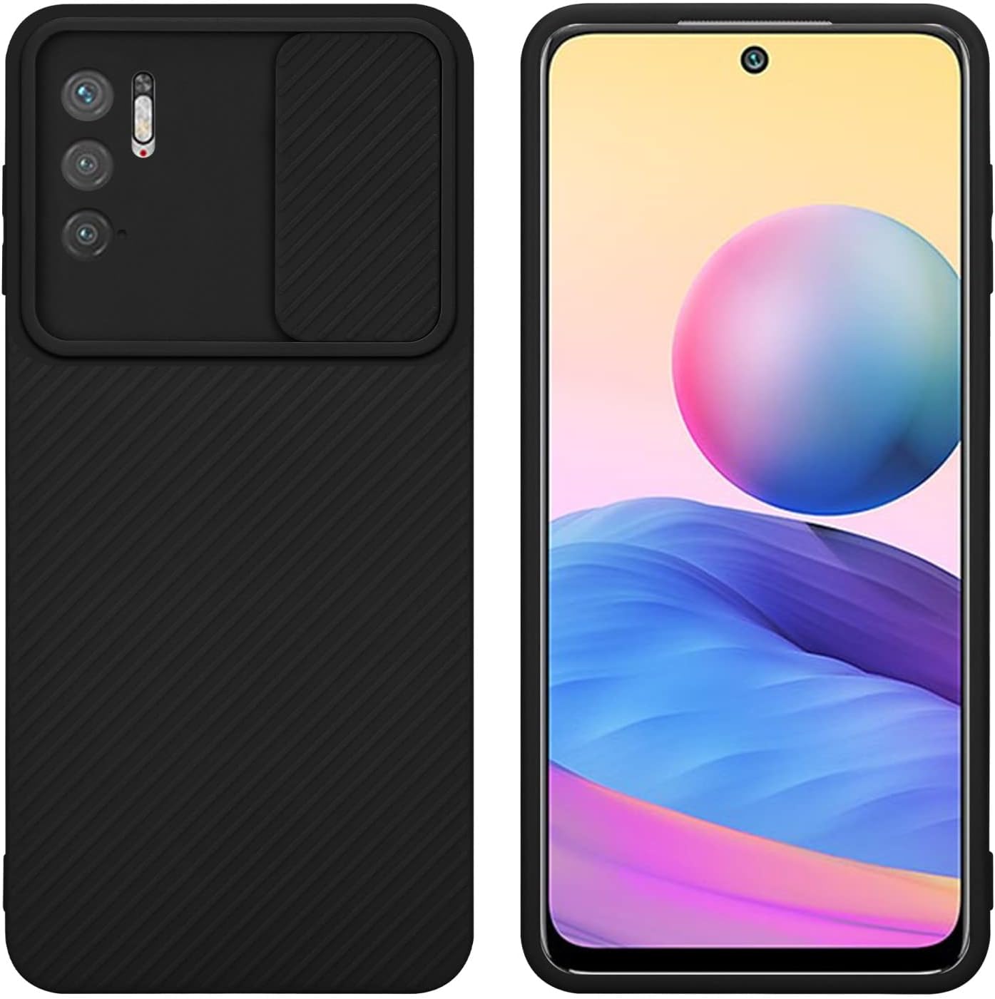 Case Compatible with Xiaomi RedMi Note 10 5G  Poco M3 PRO 5G in Bonbon Black - Protective Cover Made of Flexible TPU Silicone and with Camera Protection