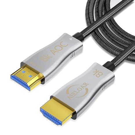HDMI Fiber Optical Cable 50Ft, High Speed 48Gbps HDMI 2.1 Cord Support with 8K@60Hz 4K@120Hz Dynamic HDR10,eARC,HDCP2.2