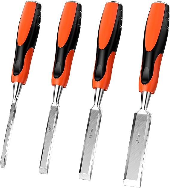 Traxenta Wood Carpentry Tools, Set of Gouges (0.236/0.472/0.709/25 mm)