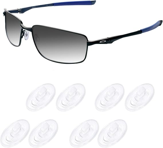 Acefrog 4 Pairs Upgraded Nose Pads for Oakley Whisker, WireTap OO4071, Half Wire 2.0, Crosshair 2.0, Square Wire 3.0; for Maui Jim Eyeglass Sunglass, Push-in Nose Piece Replacement, Anti-Slip, Clear