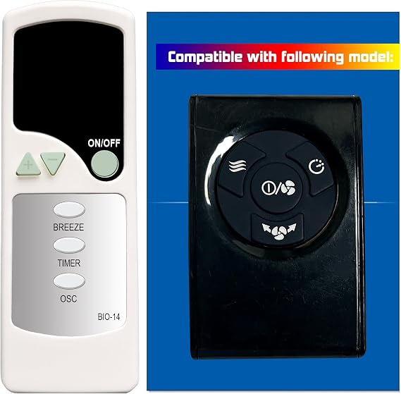 Replacement Remote Control for Bionaire Tower Fan BCH9214RE-BM BTF4010AR BT440RC BT410RC BT440RC-CN BT410RC-CN