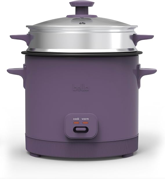 bella 16-Cup Rice Cooker and Steamer, Plum