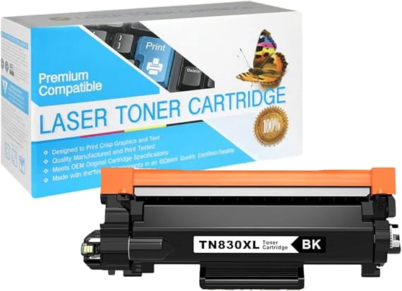 TN830 TN830XL Toner for Brother 830XL Replacement for Brother TN-830XL TN-830 TN 830 Cartridge HL-L2460DW MFC-L2820DW DCP-L2640DW HL-L2405W HL-L2400D HL-L2480DW Printer (with Chip) High Yield 1 Black