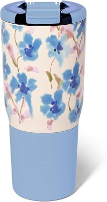 BrüMate Nav 25oz 100% Leak Proof Insulated Travel Tumbler with Magnetic BevLock™ Lid - Double Wall Cup-Holder Friendly Stainless Steel Mug Capri Floral