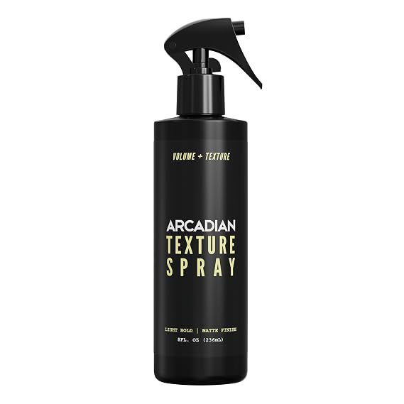 Arcadian Texture Spray Volumizing Pre-Styler & Finisher with Aloe, Tea Tree & Peach Kernel Oil Matte Finish, Lightweight Hold 8 oz