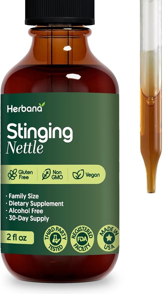 Stinging Nettle Leaf and Root 2 fl oz Liquid Extract - Natural Urinary & Kidney Support for Man and Woman - Organic Urtica Dioica - High Potency Herbal Supplement - 30-Day Supply
