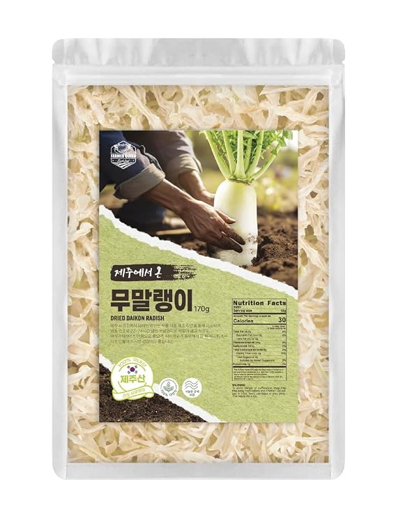 Dried Radish Strips Korean Sun-Dried Daikon, Naturally Sweet & Chewy Texture, No Additives, Ideal for Kimchi, Stir-Fry & Side Dish, 6 oz / 170 g