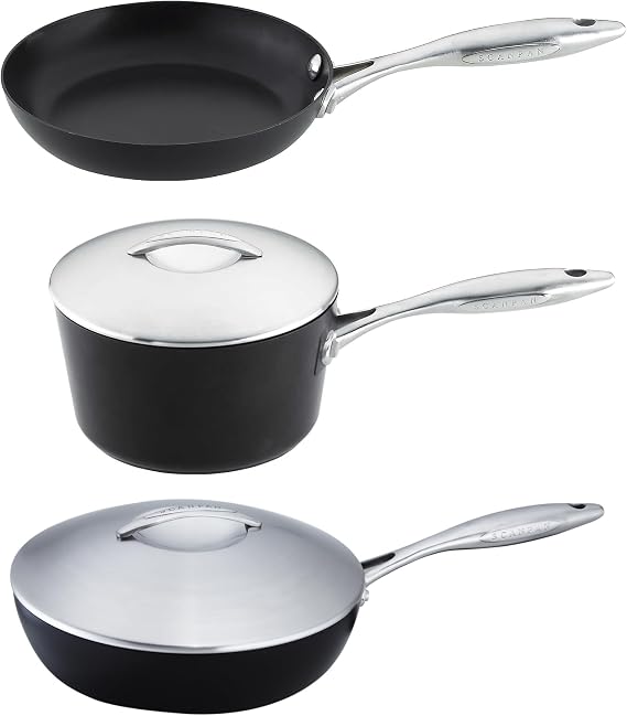 SCANPAN Professional 5-Piece Set - Easy-to-Use Nonstick Cookware - Dishwasher, Metal Utensil & Oven Safe - Made in Denmark