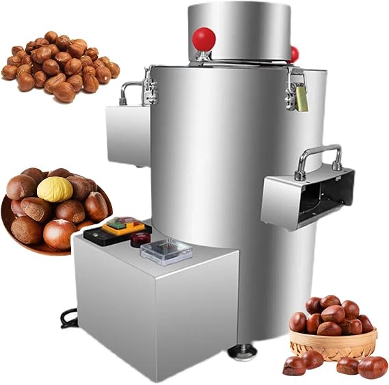 Nut Sheller Chestnut Shelling Machine Automatic Cone Chestnut Shelling Peeling Artifact 1-3kg/Hour Stainless Steel Chestnut Peeling Machine,12Knife
