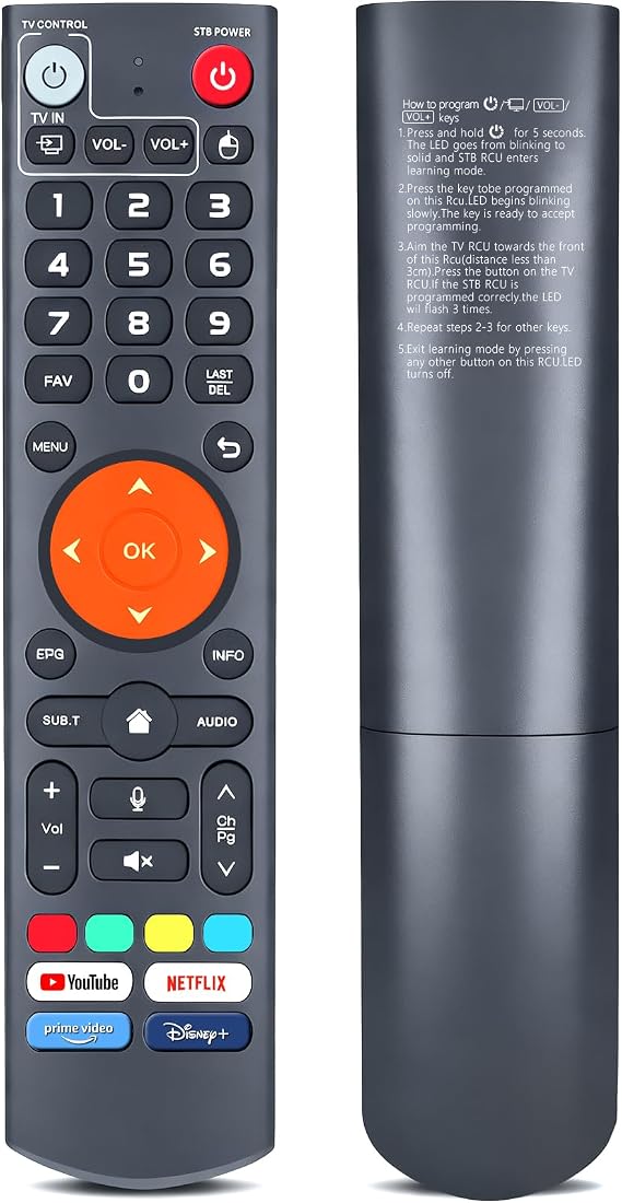 Replacement Voice Remote Compatible with vSeeBox V3 Plus / V3 Pro Bluetooth, Voice Control, Easy Pairing Compatible with Smart TV Box (Batteries Not Included)