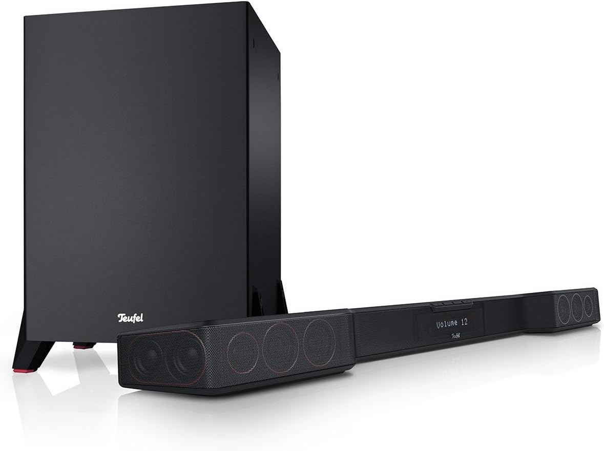 Teufel Cinebar Duett Power Edition 2.1 Set Soundbar with Subwoofer Dolby Audio Bluetooth HDMI 3 D ARC CEC - Black
