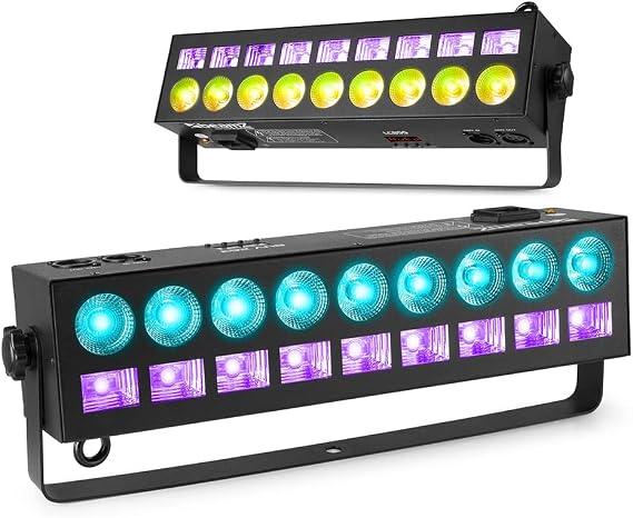 BeamZ LCB99 LED Light Bar DJ Kit - 2X RGBW & UV LED Bars with Strobe, Fade & DMX Control for Mobile DJs, Stage Uplighting & Wall Washer Effects  [Energy Class A]
