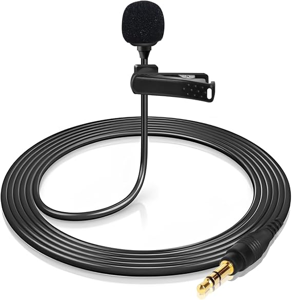 4 FT 3.5mm TRS Mini Lavalier Lapel Microphone for Rode Wireless GO, for DJI Mic Wireless System Transmitter, Omnidirectional Condenser Mic - 1/8" Stereo Male Plug